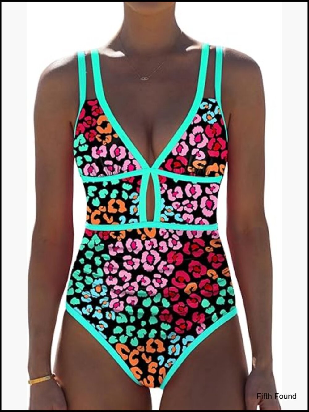 Women Tummy Control One Piece Swimsuit Plunging V-Neck Cutout Crisscross Back